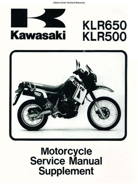 Kawasaki Klr500 Klr650 1987 2002 Workshop Service Manual