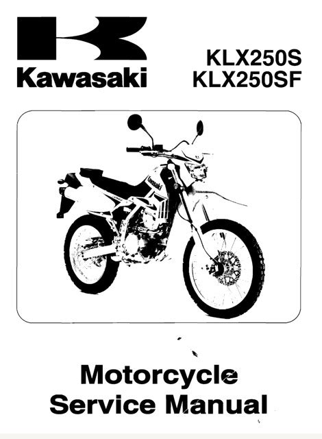 Kawasaki Klx250 Klx250s Klx250sf Full Service Repair Manual 2009 Onwards