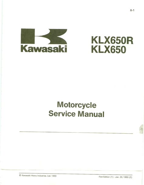 Kawasaki Klx650 2003 Repair Service Manual