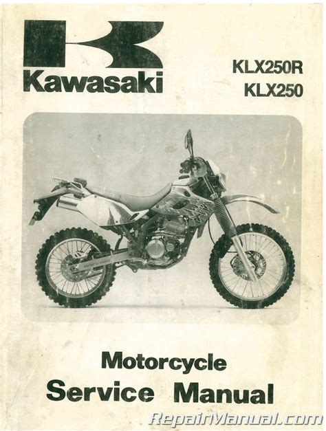 Kawasaki Motorcycle 1993 1997 Klx250 Klx250r Service Manual