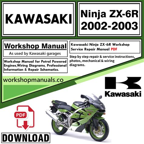 Kawasaki Ninja Zx 6r 2000 2002 Workshop Service Manual