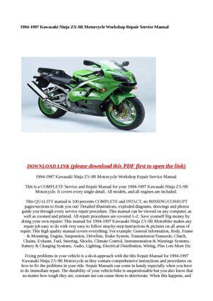 Kawasaki Ninja Zx 9r 1994 1997 Workshop Service Manual