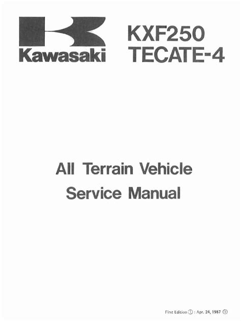 Kawasaki Tecate 4 Service Manual Repair 1987 1988 Kxf250