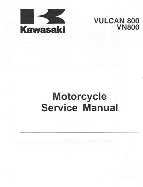 Kawasaki Vn 800 Service Manual 1996 2004