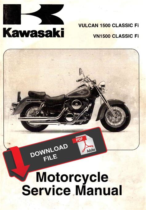 Kawasaki Vulcan 1500 Classic Fi Service Repair Pdf Manual Download 2000 2008