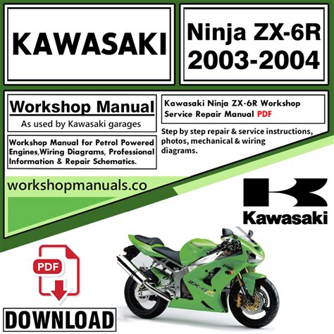 Kawasaki Zx 6r Zx636 2003 2004 Repair Service Manual Pdf