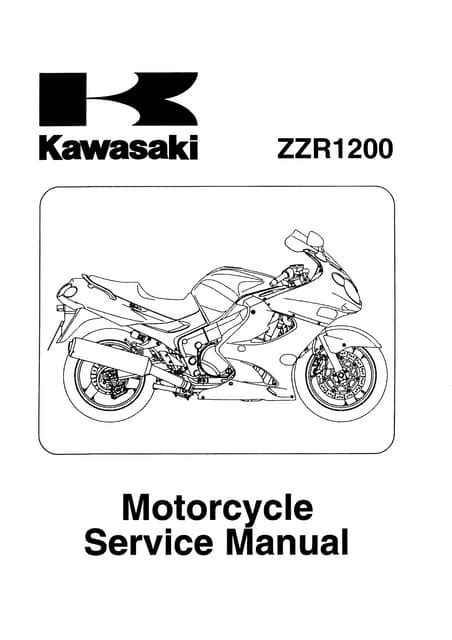 Kawasaki Zzr1200 C1 C3 Service Workshop Manual