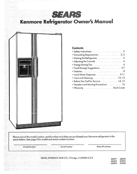 Kenmore Coldspot Appliance Repair Manual