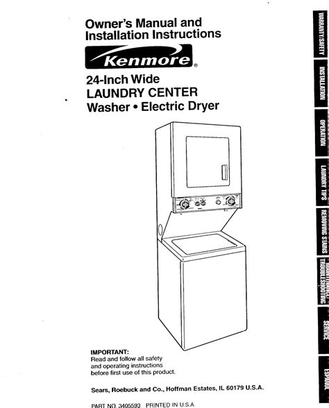 Kenmore Stacked Washer Dryer Repair Manual