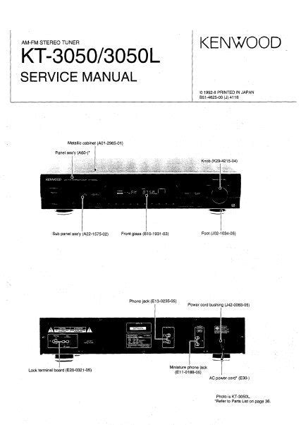 Kenwood Kt 3050 3050l Service Manual Download