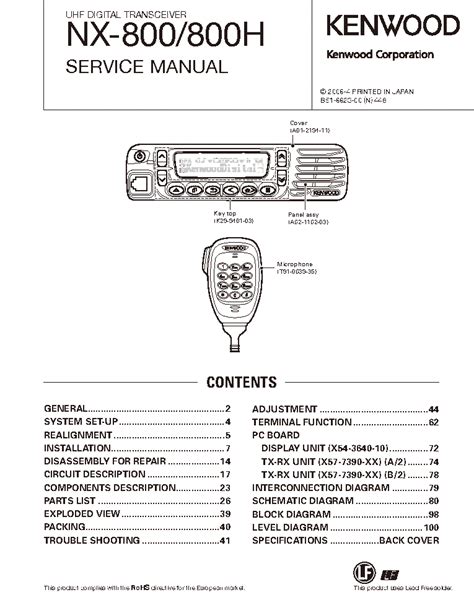 Kenwood Nx 800 Nx 800h Service Repair Manual