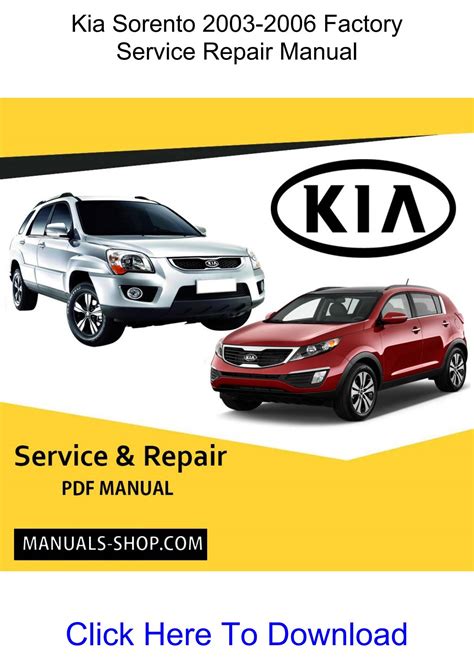 Kia Sorento 2003 To 2006 Factory Service Repair Manual