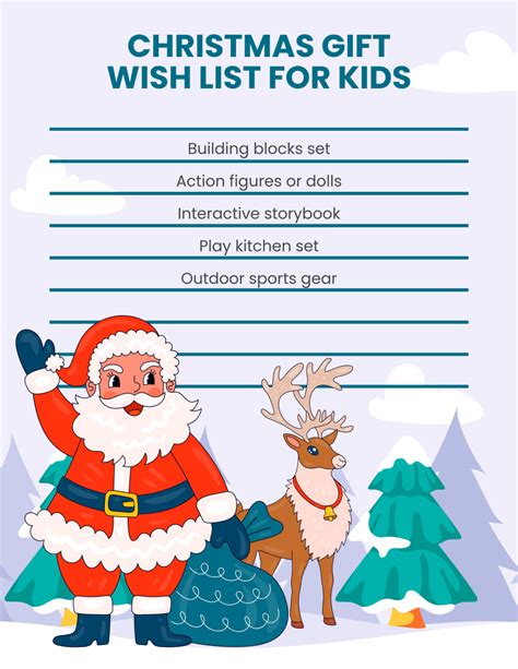 Kids Christmas List Template