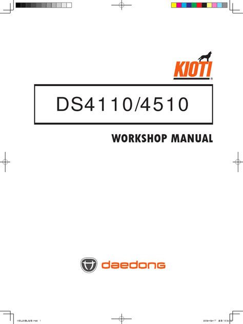 Kioti Daedong Ds4110 Ds4510 Tractor Workshop Service Manual