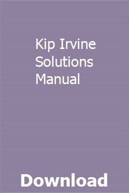 Kip Irvine Solutions Manual