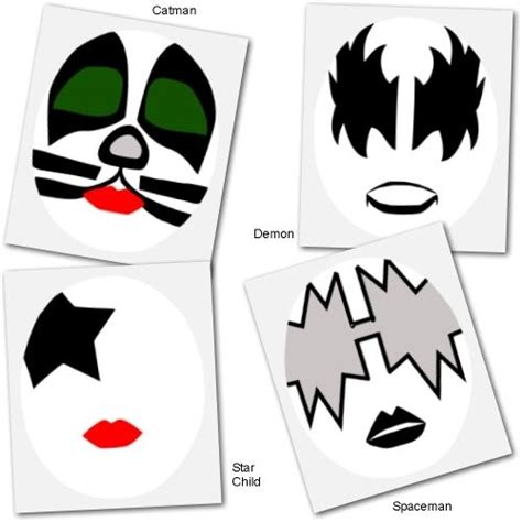 Kiss Band Makeup Templates