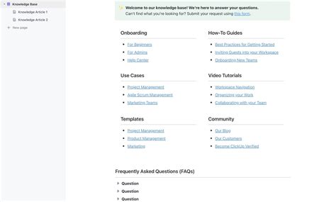 Knowledge Base Template Free