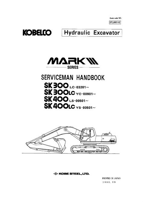 Kobelco Excavator Sk300 Sk400 Service Repair Manual