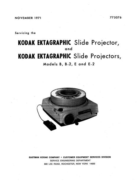 Kodak Ektagraphic Model B2 Service Manual