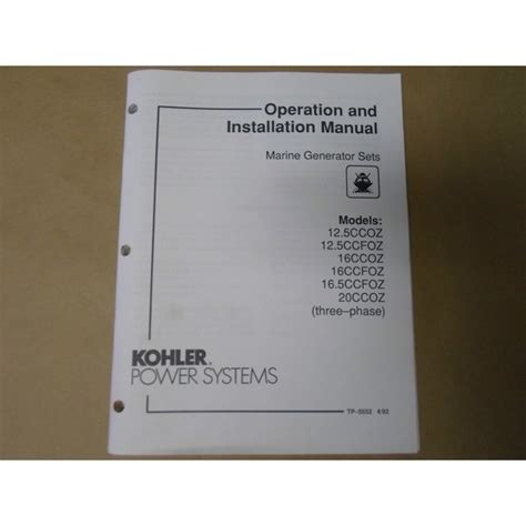 Kohler 32roz 25rfoz Operation And Installation Manual