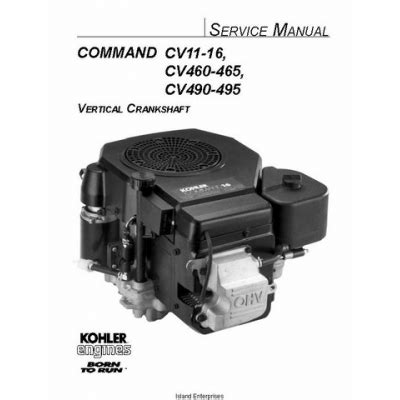 Kohler Command Cv11 16 Cv460 465 Cv490 495 Repair Service Manual Vertical Crankshaft