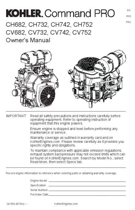 Kohler Command Cv23 Cv25 Cv730 Cv26 Service Repair Manual