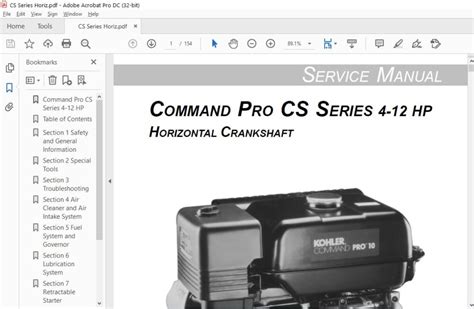 Kohler Command Pro Cs Model Cs4 4hp Engine Full Service Repair Manual