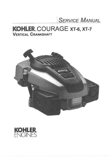 Kohler Courage Vertical Xt6 Xt 6 Service Workshop Manual