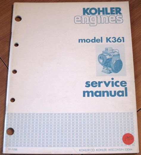 Kohler Engine Model K361 Service Manual