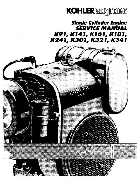 Kohler K Series Model K161 7hp Engine Full Service Repair Manual