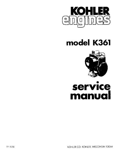 Kohler K361 Complete Workshop Repair Manual