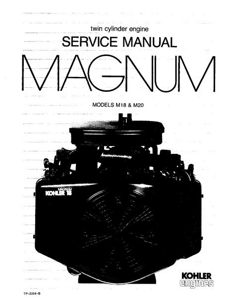 Kohler Magnum M18 M20 Service Repair Manual Download