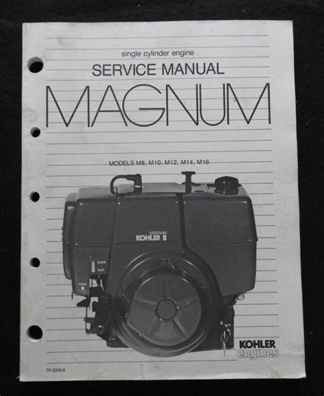 Kohler Magnum M8 M10 M12 M14 M16 Single Cylinder Engine Service Repair Workshop Manual Download