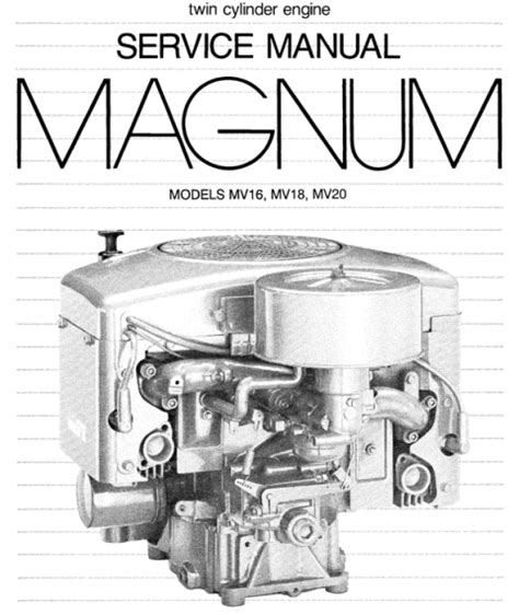 Kohler Magnum Mv16 Mv18 Mv20 Service Repair Manual Twin Cylinder