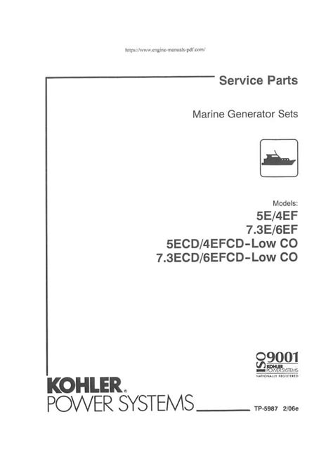 Kohler Marine Generator 7 3e Service Manual