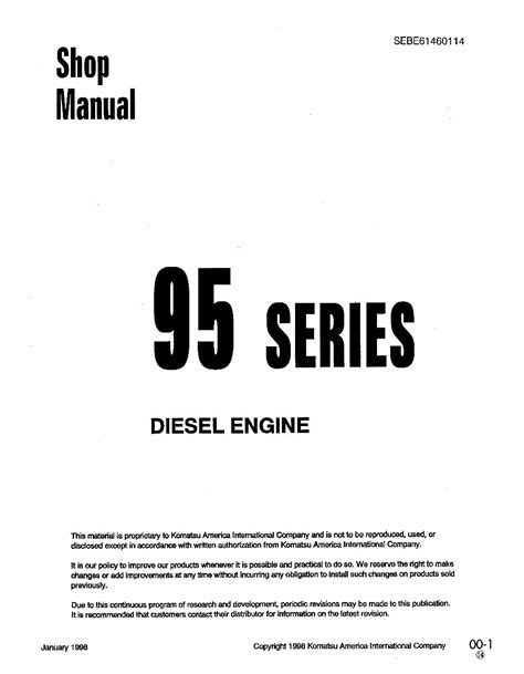 Komatsu 4d95 1 Series Engine Service Repair Workshop Manual