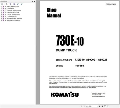 Komatsu 730e Dump Truck Service Repair Manual Field Assembly Manual Operation Maintenance Manual Download