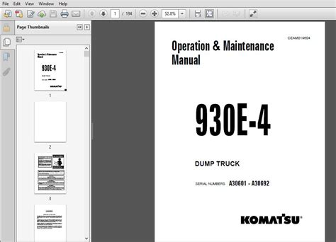 Komatsu 930e 4 Dump Truck Service Shop Repair Manual S N A30601 And Up