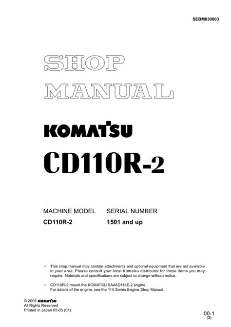 Komatsu Cd110r 2 Workshop Service Repair Manual Download 1501 And Up