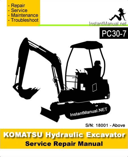 Komatsu Compact Mini Excavator Service Repair Shop Manual Pc30 7 Pc40 7 Serial Number 18001 And Up