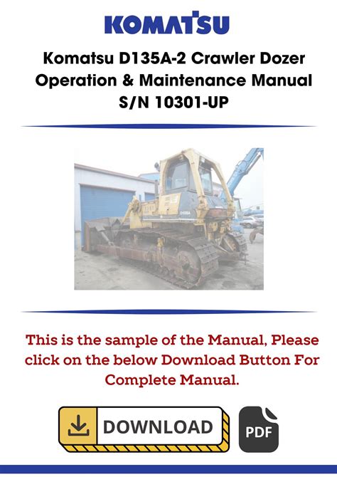 Komatsu D135a 2 Dozer Bulldozer Service Repair Manual Download 10301 And Up