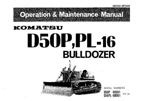 Komatsu D50a 16 D50p 16 D50pl 16 D53a 16 D53p 16 Dozer Bulldozer Service Repair Manual Download 65001 And Up 65280 And Up