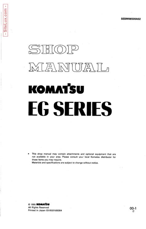 Komatsu Eg 1 Series Generator Service Repair Manual