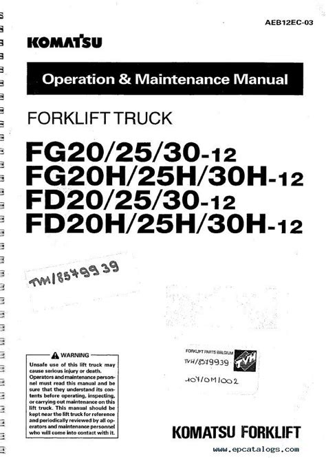 Komatsu Forklift Maintenance Manual