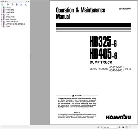 Komatsu Hd325 6 Hd405 6 Dump Truck Service Shop Repair Manual S N 5680 And Up 5706 And Up 1055 And Up