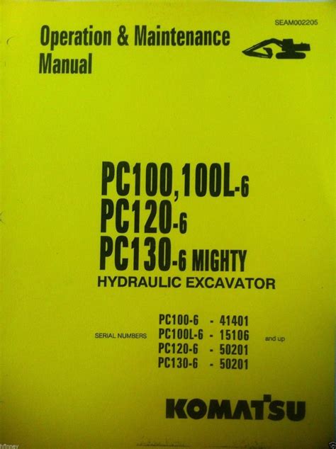 Komatsu Pc100 Pc100l 6 Pc120 Excavator Maintenance Manual