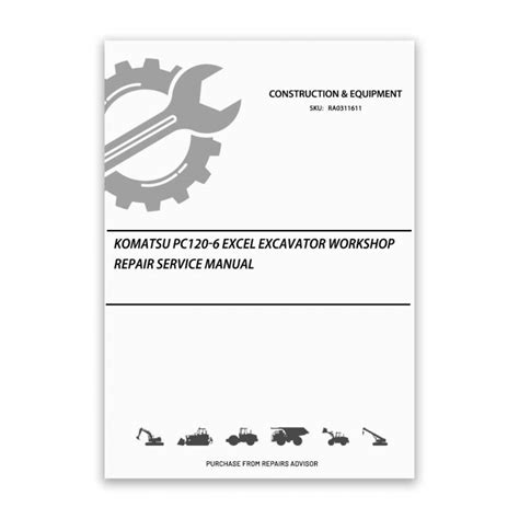 Komatsu Pc120 6 Excel Excavator Service Shop Manual