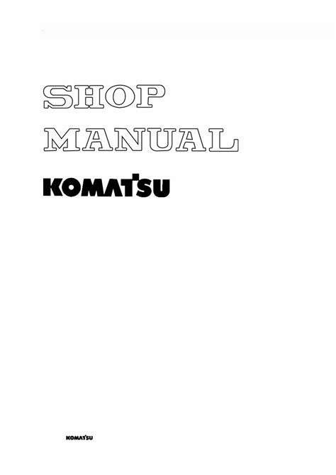 Komatsu Pc160 6k Pc180lc Pc180nlc 6k Hydraulic Excavator Workshop Repair Service Manual