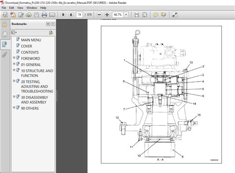 Komatsu Pc200 210 220 250lc 6le Excavator Manual