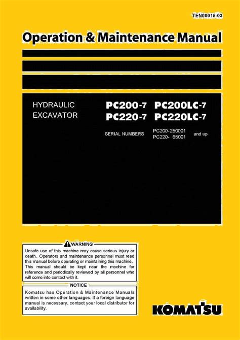 Komatsu Pc200 Pc200lc 7 Pc220 Pc220lc 7 Full Service Repair Manual